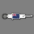 4mm Clip & Key Ring W/ Full Color New Zealand Flag Key Tag
